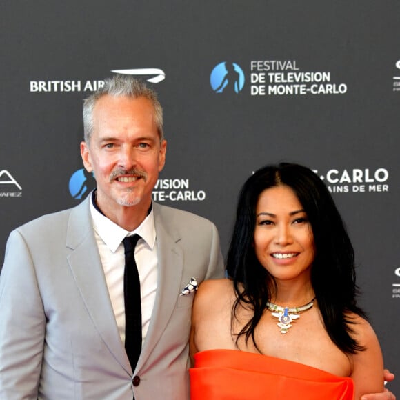 Anggun et son mari Christian Kretschmar lors de la soirée d'ouverture du 60e Festival de Télévision de Monte-Carlo au Grimaldi Forum à Monaco. © Bruno Bébert/Bestimage 