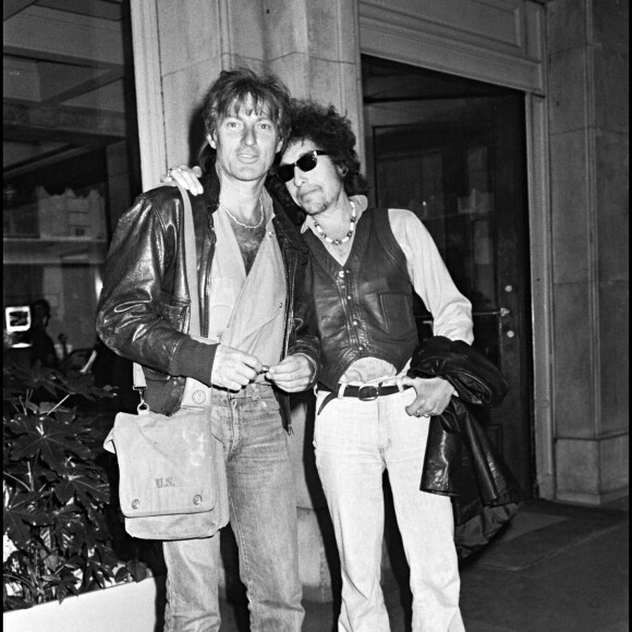 Bob Dylan et Hughes Aufray en 1978.