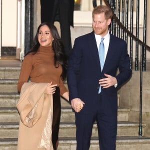 Le prince Harry, duc de Sussex, et Meghan Markle, duchesse de Sussex, en visite à la Canada House à Londres le 7 janvier 2020.