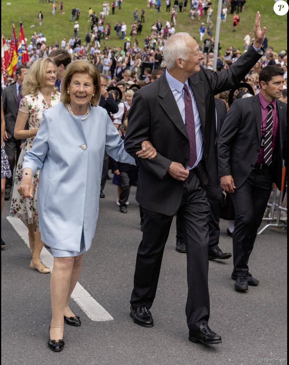 Le prince Hans-Adam II de Liechtenstein, la princesse Marie de Liechtenstein - Célébration de la fête nationale à Vaduz au Liechtenstein