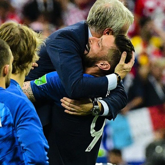 Didier Deschamps et Olivier Giroud - Finale de la Coupe du Monde de Football 2018 en Russie à Moscou, opposant la France à la Croatie (4-2) le 15 juillet 2018 © Moreau-Perusseau / Bestimage