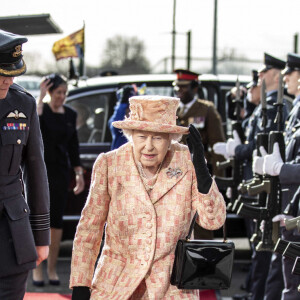 La reine Elisabeth II d'Angleterre en visite à la Royal Air Force à Marham. Le 3 février 2020