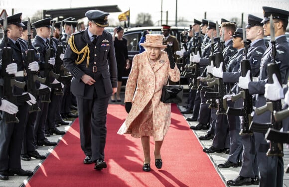 La reine Elisabeth II d'Angleterre en visite à la Royal Air Force à Marham. Le 3 février 2020