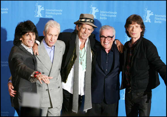 Charlie Watts, Martin Scorsese et Les Rolling Stones (Ronnie Wood, Keith Richards and Mick Jagger) à la 58ème édition de la Berlinale.