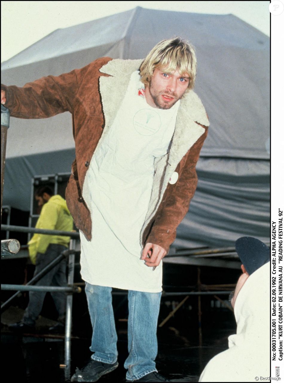 Kurt Cobain au Reading Festival en 1992 - Purepeople