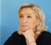 Marine Le Pen - Conférence de presse en soutien à Jordan Bardella tête de liste pour l'élection régionale en île-de-France en présence de Marine Le Pen au Petit Perichois à La Brosse-Montceaux le 18 juin 2021. © Panoramic/Bestimage 
