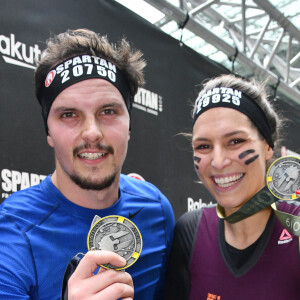 Exclusif - Laury Thilleman (Miss France 2011) et son compagnon le chef cuisinier Juan Arbelaez - Célébrités participent à la Spartan Race au Stade de France à Saint-Denis le 9 mars 2019. S© Giancarlo Gorassini/Bestimage