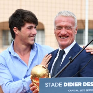 Didier Deschamps et son fils Dylan durant l'inauguration du Stade de football Didier Deschamps à Cap d'Ail. © Bruno Bebert / Bestimage