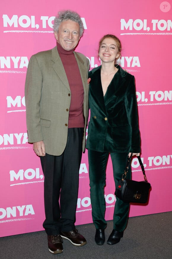 Nelson Monfort et sa fille Victoria à l'avant-première du film "Moi, Tonya" au cinéma l'UGC Normandie à Paris le 15 janvier 2018. © Coadic Guirec/Bestimage