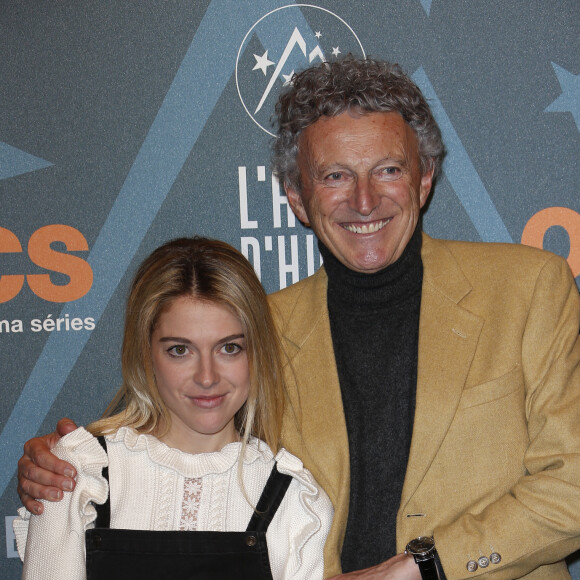 Nelson Monfort et sa fille Victoria au 19ème festival international du film de comédie de l'Alpe d'Huez en 2016.