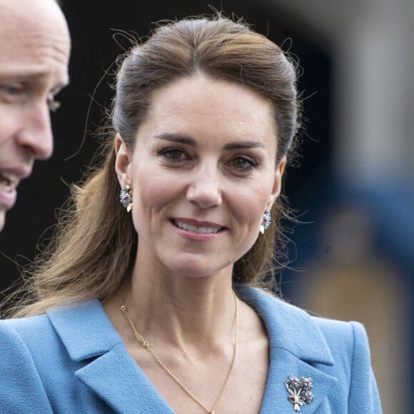 Le prince William, duc de Cambridge et Kate Catherine Middleton, duchesse de Cambridge, lors de l'événement "Beating of the Retreat (Cérémonie de la Retraite)" au palais de Holyroodhouse à Edimbourg. Le 27 mai 2021