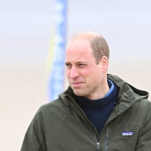 Le prince William, duc de Cambridge, et Catherine (Kate) Middleton, duchesse de Cambridge, font un tour de char à voile sur la plage Saint Andrews dans le comté de East Lothian, Ecosse, Royaume Uni, le 26 mai 2021.