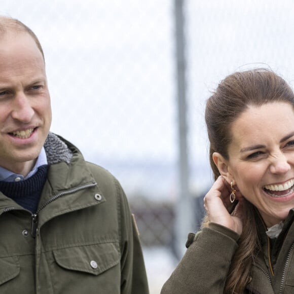 Le prince William, duc de Cambridge, et Catherine (Kate) Middleton, duchesse de Cambridge, lors de leur visite à la marémotrice Orbital au centre European Marine Energy sur les Orcades, (Îles Orkney), Ecosse, Royaume Uni, le 25 mai 2021.