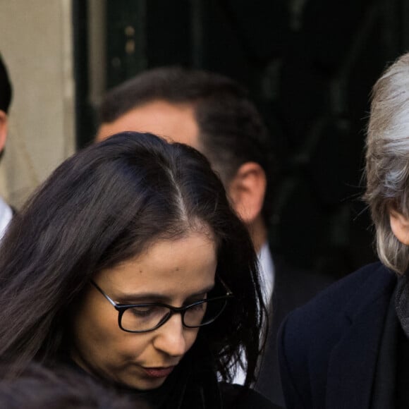 Exclusif - Serge Lama et sa compagne Luana Santonino - Sorties des obsèques de Charles Aznavour en la cathédrale arménienne Saint-Jean-Baptiste de Paris. Le 6 octobre 2018 © Jacovides-Moreau / Bestimage