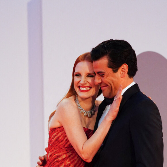 Jessica Chastain et Oscar Isaac assistent à la projection de la mini-série "Scenes from a Marriage" lors du 78e Festival International du Film de Venise (La Mostra). Venise, le 4 septembre 2021. © Future-Image/Zuma Press/Bestimage