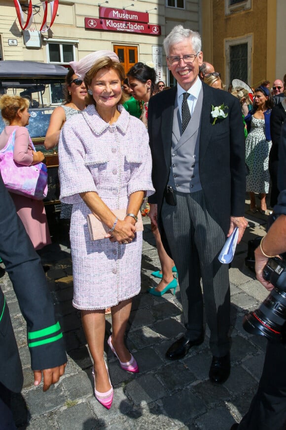 Grand Duchess Maria Theresa of Luxembourg, Prince Nikolaus von und zu Liechtenstein - Mariage religieux de la princesse Maria Anunciata de Liechtenstein avec son fiancé Emanuele Musini à l'église Schottenkirche de Vienne, en Autriche, le 4 septembre 2021