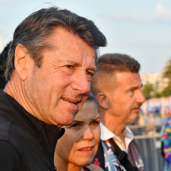 Exclusif - Christian Estrosi, le maire de Nice, et sa femme Laura Tenoudji Estrosi durant l'IronMan 70.3 2021 à Nice le 12 septembre 2021. © Bruno Bebert / Bestimage
