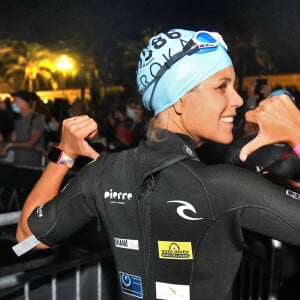 Exclusif - Laura Tenoudji Estrosi durant l'IronMan 70.3 2021 à Nice le 12 septembre 2021. © Bruno Bebert / Bestimage