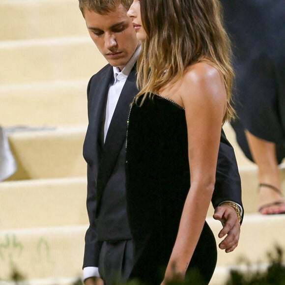 Justin Bieber et Hailey Baldwin assistent au Met Gala 2021, vernissage de l'exposition "Celebrating In America: A Lexicon Of Fashion" au Metropolitan Museum of Art. New York, le 13 septembre 2021.