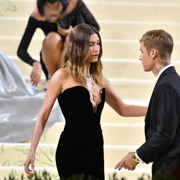 Justin Bieber et Hailey Baldwin assistent au Met Gala 2021, vernissage de l'exposition "Celebrating In America: A Lexicon Of Fashion" au Metropolitan Museum of Art. New York, le 13 septembre 2021.