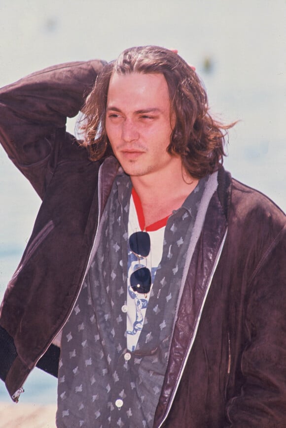 Johnny Depp au Festival de Cannes en 1992. 
