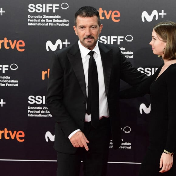 Antonio Banderas et sa fille Stella del Carmen - Cérémonie d'ouverture du 69e Festival International du Film de San Sebastian. Le 17 septembre 2021.