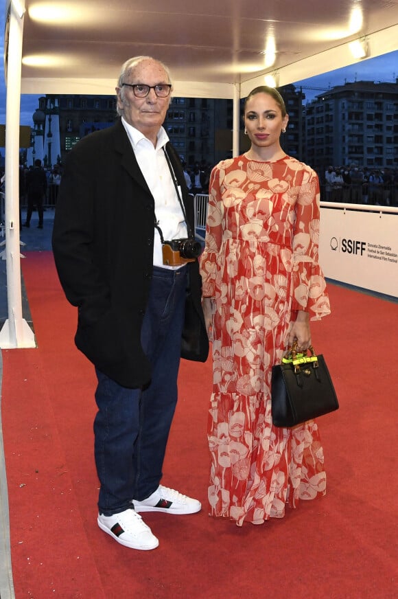 Carlos Saura et sa fille Anna Saura Ramon - Arrivées à la soirée d'ouverture du 69e Festival International du Film de San Sebastian. Le 17 septembre 2021. © Future-Image / Zuma Press / Bestimage