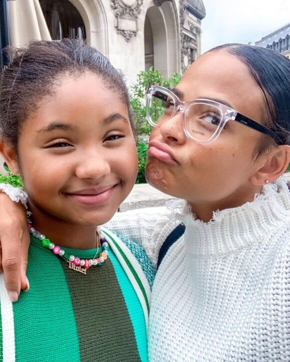 Christina Milian et sa fille Violet Madison (11 ans) à Paris.