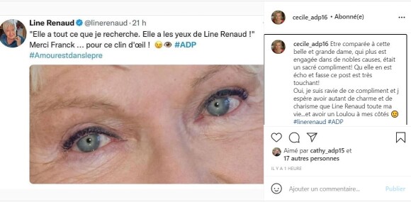 Cécile de "L'amour est dans le pré 2021" touchée par la réponse de Line Renaud