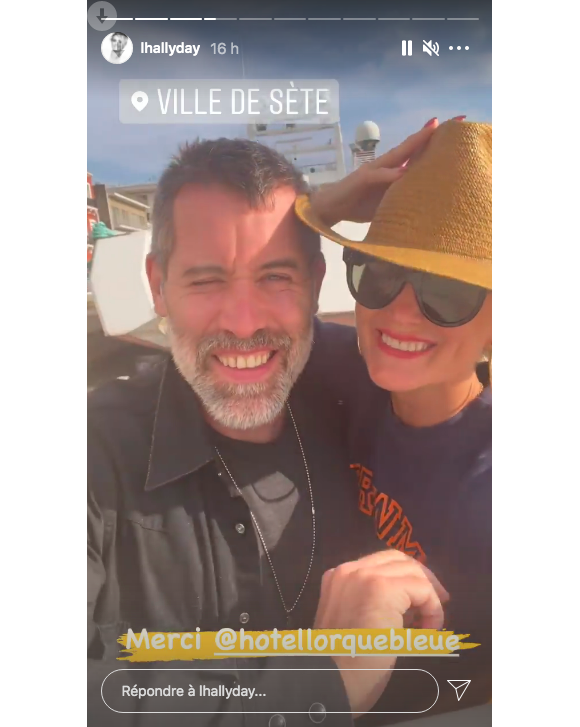 Laeticia Hallyday et Jalil Lespert en vacances à Sète, le 12 juillet 2021 sur Instagram.
