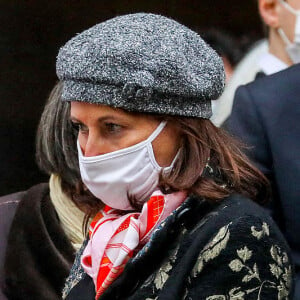 Ségolène Royal - Sorties des Obsèques du danseur Etoile Patrick Dupond en l'église Saint-Roch à Paris, France, le 11 mars 2021.