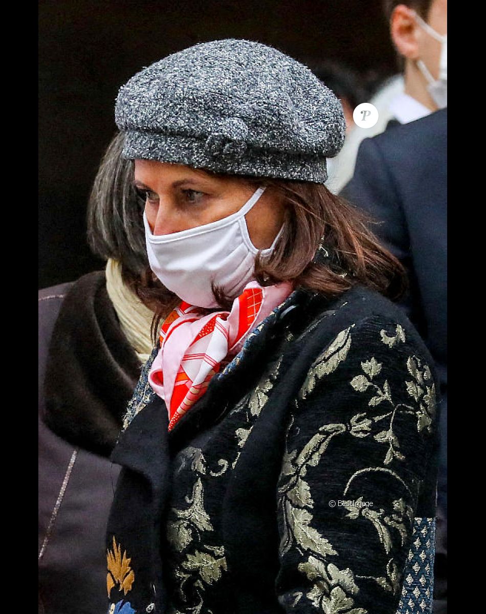 Ségolène Royal - Sorties des Obsèques du danseur Etoile Patrick Dupond en l'église Saint-Roch à Paris, France, le 11 mars 2021.