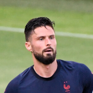 Olivier Giroud lors de l'entraînement de l'équipe de France de football pendant l'Euro 2020, à Budapest, Hongrie, le 21 juin 2021. © Anthony Bibard/FEP/Panoramic/Bestimage