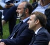 Le président français Emmanuel Macron accompagné du premier ministre Edouard Philippe