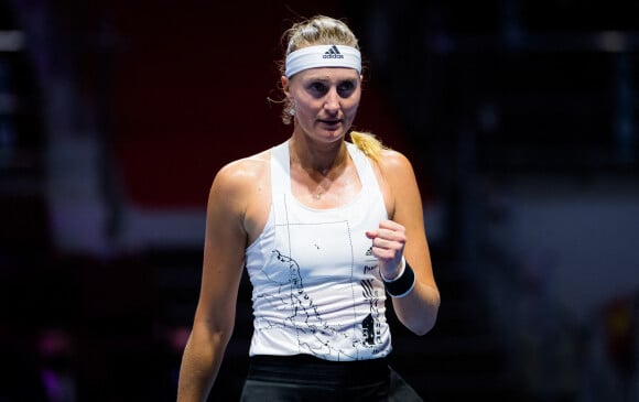 Kristina Mladenovic lors de son match de premier tour au tournoi WTA 500 du Trophée des Dames de Saint-Pétersbourg, Russie, le 16 mars 2021. © Rob Prange/Zuma Press/Bestimage 