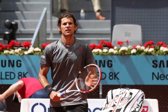 Dominic Thiem - L'Autrichien Dominic Thiem bat l'Australien Alex de Minaur (7-6, 6-4) lors de l'Open de tennis de Madrid. Le 6 mai 2021. 