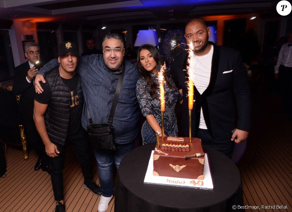 Dj Abdel, le comédien Wahid, Fouad Ben Kouider et sa femme Nawel Debbouze Soirée d