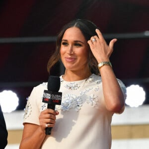 Le prince Harry et Meghan Markle sur la scène du "Global Citizen Live Festival" à Central Park à New York.