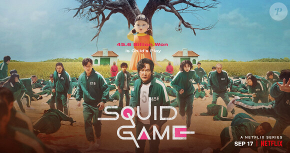 Affiche de la série Netflix "Squid Game", diffusée depuis le 17 septembre 2021. © Netflix/Entertainment Pictures/ZUMAPRESS.com