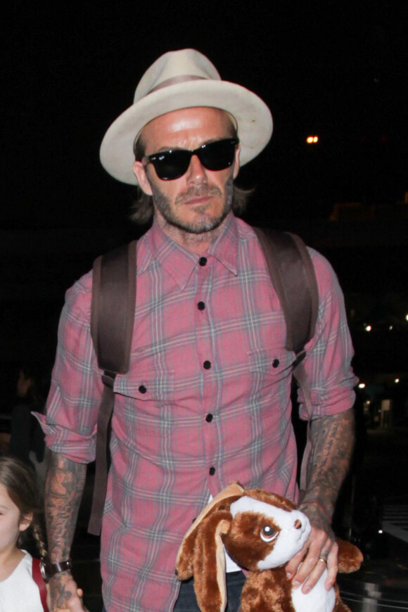 David Beckham à l'aéroport de LAX à Los Angeles.