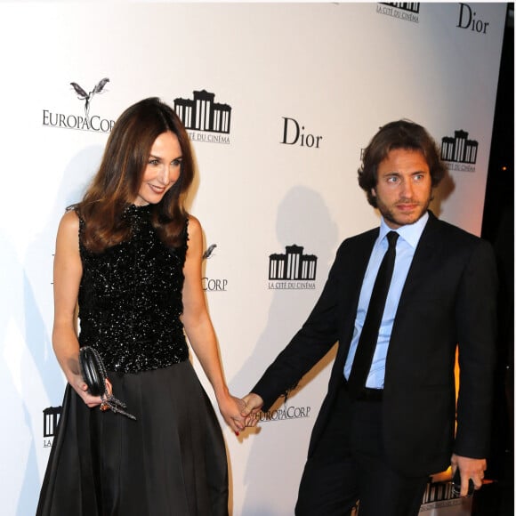 Elsa Zylberstein (habillee en Dior) et son compagnon Gabriel Naouri Soiree d'inauguration de la Cite du Cinema à Saint Denis, en France, le 21 septembre 2012.