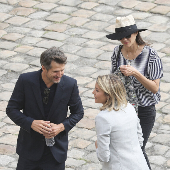 Guillaume Canet, sa compagne Marion Cotillard et Rachid Ferrache - Cérémonie d'hommage national à Jean-Paul Belmondo à l'Hôtel des Invalides à Paris. Le 9 septembre 2021. © Dominique Jacovides/Bestimage