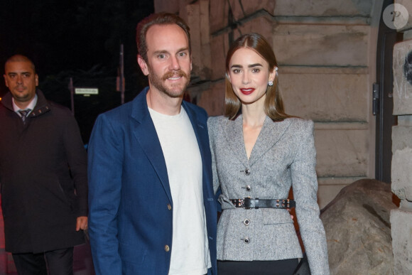 Lily Collins et son mari Charlie McDowell - Arrivées au dîner de lancement de la collection Clash de Cartier au Boros bunker à Berlin le 21 septembre 2021. 