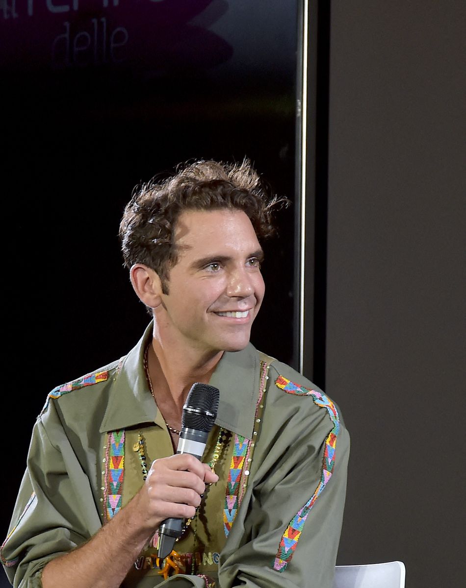 Mika sur le plateau de l'émission "Il tempo delle donne" à Milan. Le 16 septembre 2021