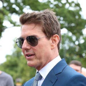 Tom Cruise arrive pour assister à la finale du tournoi de Wimbledon (Djokovic - Berrettini) à Londres.