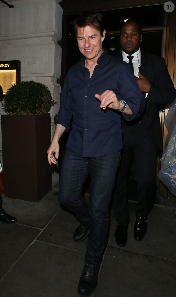 Tom Cruise est allé diner au restaurant Novikov dans le quartier de Mayfair à Londres, le 30 août 2019.