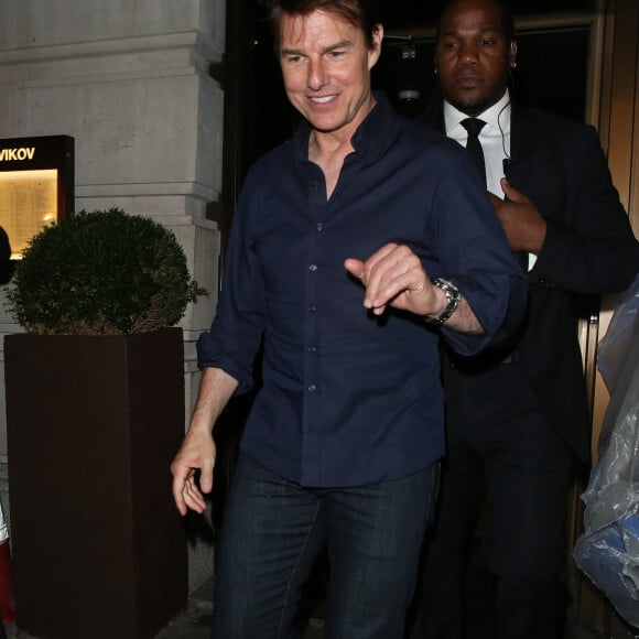 Tom Cruise est allé diner au restaurant Novikov dans le quartier de Mayfair à Londres, le 30 août 2019.