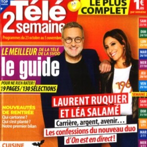 Retrouvez l'interview de Léa Salamé et de Laurent Ruquier dans le magazine Télé 2 Semaines n° 465 du 16 octobre 2021.