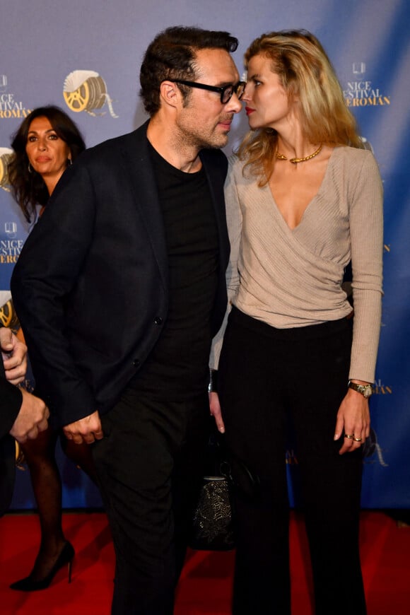 Nicolas Bedos, le président du Jury et Pauline Desmonts durant la troisième journée de la 3eme édition du Festival Cinéroman à Nice, le 22 octobre 2021. © Bruno Bebert/bestimage