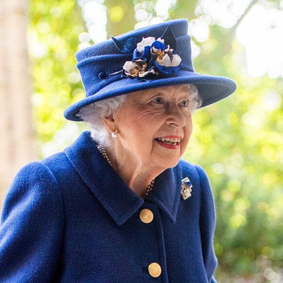 La reine Elisabeth II d'Angleterre arrive à un service d'action de grâce à l'abbaye de Westminster pour marquer le centenaire de la Royal British Legion, à Londres, Royaume Uni, le 12 octobre 2021. 